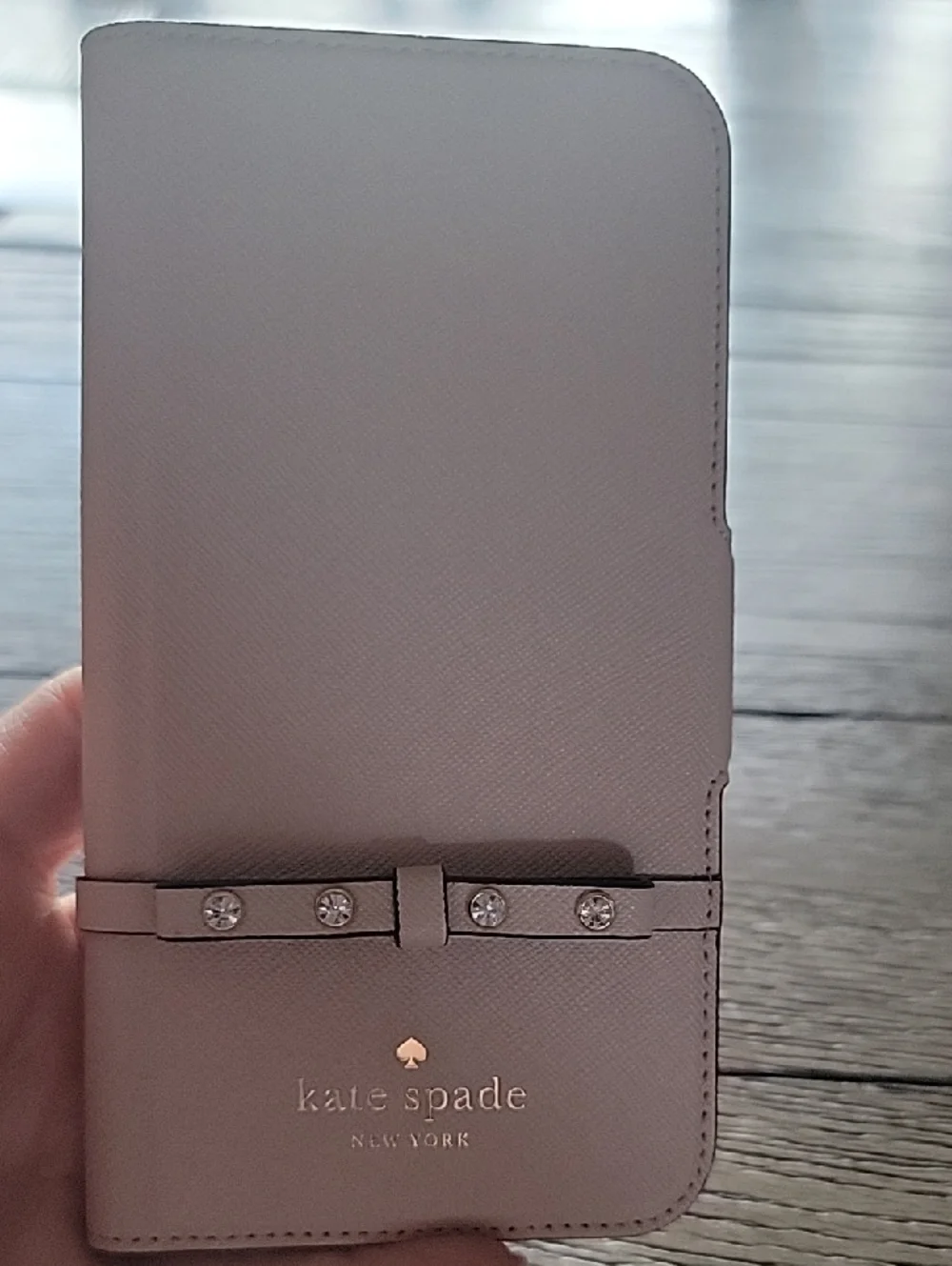 kate spade Jeweled Bow Wrap Folio iPhone Case In Pink Blush~Like New